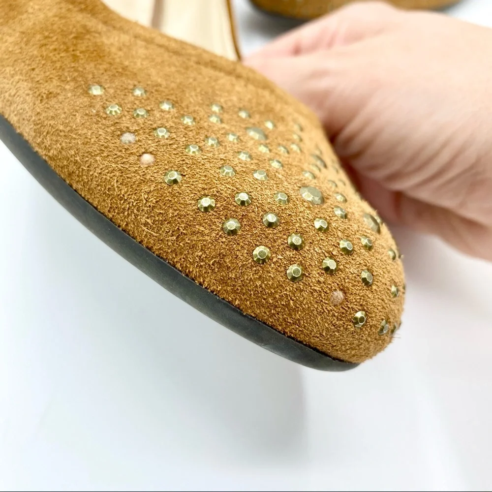 Franco Sarto Zinc Embellished Suede Wedges Size 10
